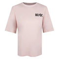 Blush Pink - Front - AC-DC Womens-Ladies 1982 Rock Tour Oversized T-Shirt