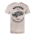 Natural - Front - Ford Mens Mustang Cotton T-Shirt