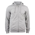Grey Melange - Front - Clique Mens Premium Organic Cotton Full Zip Hoodie