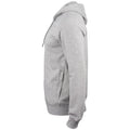 Grey Melange - Side - Clique Mens Premium Organic Cotton Full Zip Hoodie