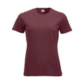 Burgundy - Front - Clique Womens-Ladies New Classic T-Shirt