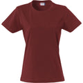 Burgundy - Front - Clique Womens-Ladies Plain T-Shirt