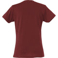 Burgundy - Back - Clique Womens-Ladies Plain T-Shirt