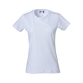 White - Front - Clique Womens-Ladies Plain T-Shirt