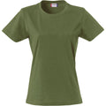 Army Green - Front - Clique Womens-Ladies Plain T-Shirt