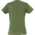 Army Green - Back - Clique Womens-Ladies Plain T-Shirt