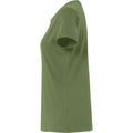 Army Green - Side - Clique Womens-Ladies Plain T-Shirt