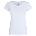 White - Front - Clique Womens-Ladies Slub T-Shirt