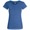Blue Melange - Front - Clique Womens-Ladies Slub T-Shirt