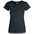 Black - Front - Clique Womens-Ladies Slub T-Shirt