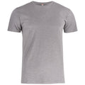 Grey - Front - Clique Mens Slub Fitted T-Shirt