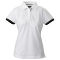White - Front - James Harvest Womens-Ladies Antreville Polo Shirt