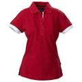 Red - Front - James Harvest Womens-Ladies Antreville Polo Shirt