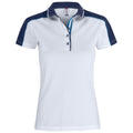 White-Navy - Front - Clique Womens-Ladies Pittsford Polo Shirt