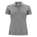 Grey Melange - Front - Clique Womens-Ladies Organic Cotton Polo Shirt