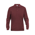 Burgundy - Front - Clique Mens Classic Lincoln Long-Sleeved Polo Shirt