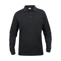 Black - Front - Clique Mens Classic Lincoln Long-Sleeved Polo Shirt