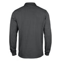 Black-Grey - Back - Clique Mens Classic Lincoln Long-Sleeved Polo Shirt