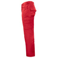 Red - Side - Projob Mens Plain Cargo Trousers