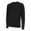 Black-White - Back - Umbro Mens Pro Stacked Logo Fleece Pullover