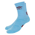 Sky Blue-New Claret - Front - Umbro Mens Protex Gripped Ankle Socks