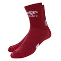 New Claret - Front - Umbro Mens Protex Gripped Ankle Socks