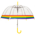Clear-Yellow - Front - X-Brella Rainbow Border Dome Umbrella
