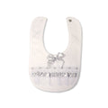 Grey - Front - My Little Chick Baby Lace Bib