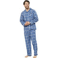 Navy - Front - Tom Franks Mens Traditional Check Pyjamas