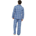 Navy - Back - Tom Franks Mens Traditional Check Pyjamas