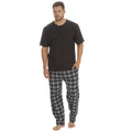 Charcoal - Front - Embargo Mens Plaid Short Sleeve Pyjama Set