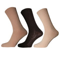 Shades of Brown - Front - Simply Essentials Mens Therapeutic Socks (Pack Of 3)