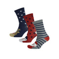 Rudolph-Snowman-Santa - Front - RJM Mens Christmas Cotton Socks (Pack Of 3)