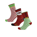 Elf-Santa-Elf - Front - RJM Mens Christmas Cotton Socks (Pack Of 3)