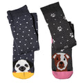 Grey-Charcoal - Back - Simply Essentials Womens-Ladies Dogs Welly Socks (Pack Of 2)