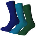 Navy-Teal-Bottle Green - Front - Simply Essentials Mens Bamboo Socks (Pack Of 3)