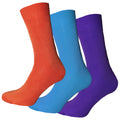 Orange-Blue-Purple - Front - Simply Essentials Mens Bamboo Socks (Pack Of 3)