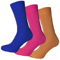 Royal-Pink-Mustard - Front - Simply Essentials Mens Bamboo Socks (Pack Of 3)