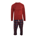 Burgundy-Navy - Front - CargoBay Mens Checked Lounge Set