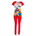 White-Red - Front - Justice League Womens-Ladies Girl Power Cotton Pyjama Set