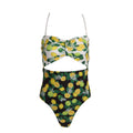 Green - Front - Brave Soul Womens-Ladies Fruit Print Bandeau Swimming Costume