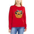 Red - Side - Brave Soul Womens-Ladies Mince Pie Christmas Jumper