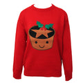 Red - Front - Brave Soul Womens-Ladies Mince Pie Christmas Jumper