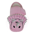 Pink - Back - Toddlers Triceratops Slippers