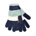 Green-Navy-White - Front - Womens-Ladies Striped Chenille Gloves