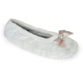Grey - Front - Womens-Ladies Velour Ballet Slippers
