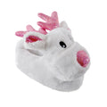 White - Front - Childrens-Kids 3D Reindeer Slippers
