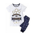 White-Navy - Side - Harry Potter Womens Quidditch Short-Sleeved Pyjamas