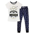 White-Navy - Front - Harry Potter Womens Quidditch Short-Sleeved Pyjamas