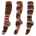 Beige - Front - Mens Patterned Wellington Boot Socks (3 Pairs)